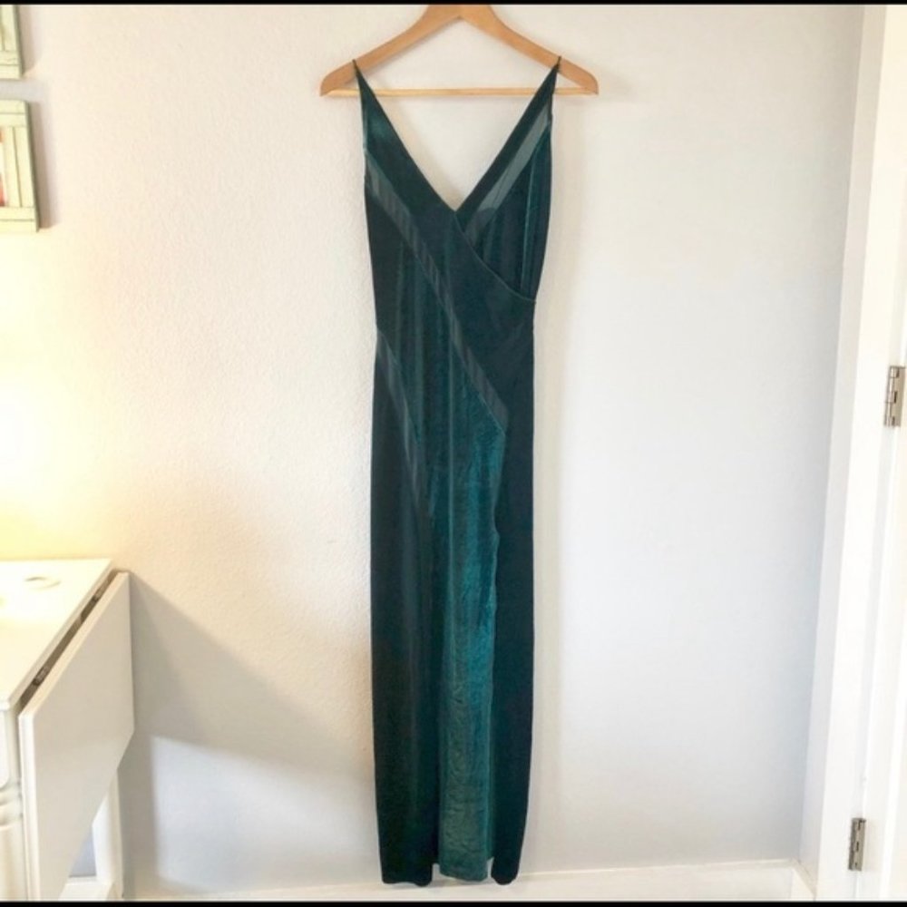 Free People Velvet Forest Green Maxi Dress Free Pe